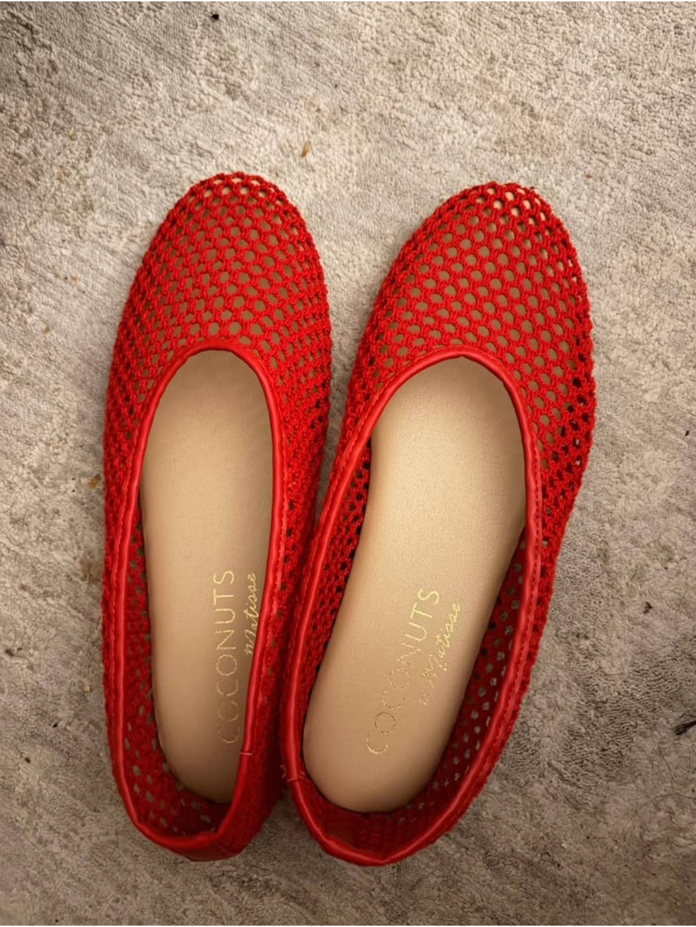 MIA Red Mesh Ballet Flats
